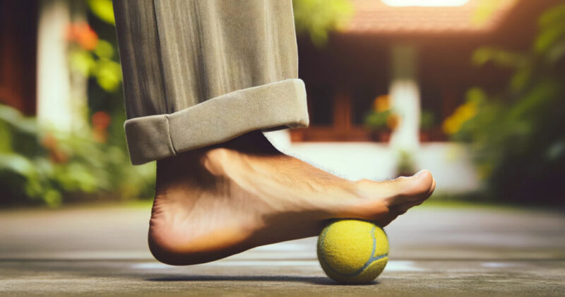 כדור טניס עוזר להיפטר מכאבים בכף הרגל