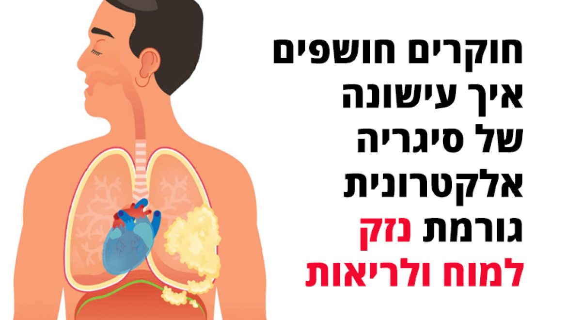 חוקרים חושפים איך עישונה של סיגריה אלקטרונית גורמת נזק למוח ולריאות